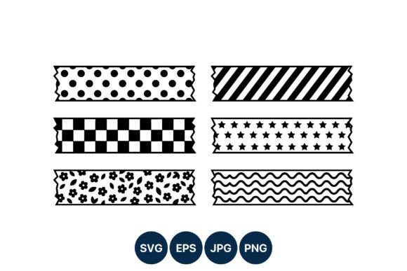 Black White Decorative Tape Strips Guide