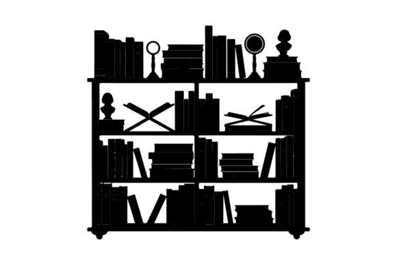 Bookshelf with Books and Decorative Item