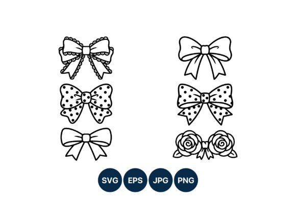 Decorative Black and White Bow Line Art: Integrating Vector Assets into Professional Design Workflows