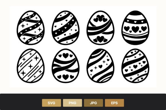 Decorative Black and White Easter Eggs