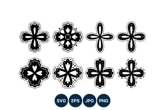 Decorative Black White Cross Vector Set: A Versatile Resource for Faith-Based Design