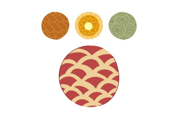Decorative Circle Elements: Blending Traditional Patterns with Modern Graphic Design