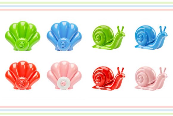 Decorative Colorful Snail Shell Figurine: A Versatile Asset for Design and Play