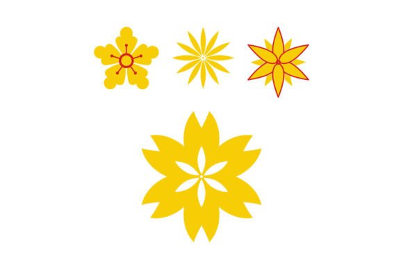 Decorative Floral Blossom Elements Vecto