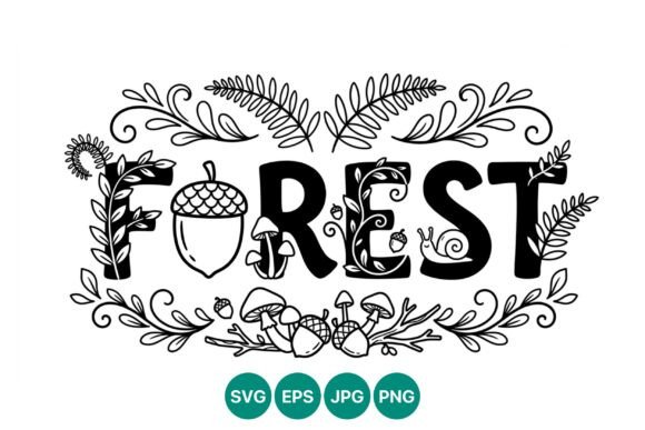 Decorative Forest Lettering Acorn: Elevating Nature-Inspired Design Projects