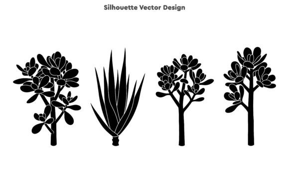 Decorative Jade Crassula Silhouette Guide