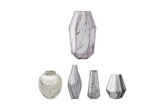 Decorative Marble Material Vases Vector: A Guide to Modern Stone Accents in Digital and Physical Design
