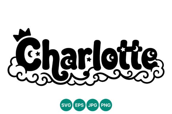 Decorative Name Charlotte Lettering: A Whimsical Design Asset for Personal and Professional Projects