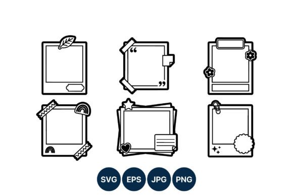 Decorative Photo Frames Vector Line Art