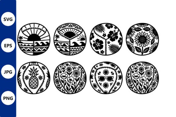 Decorative Tropical Circle Patterns: A Versatile Design Resource for Modern Creators