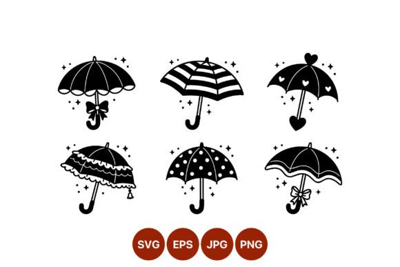 Decorative Umbrella Silhouette Vector Guide