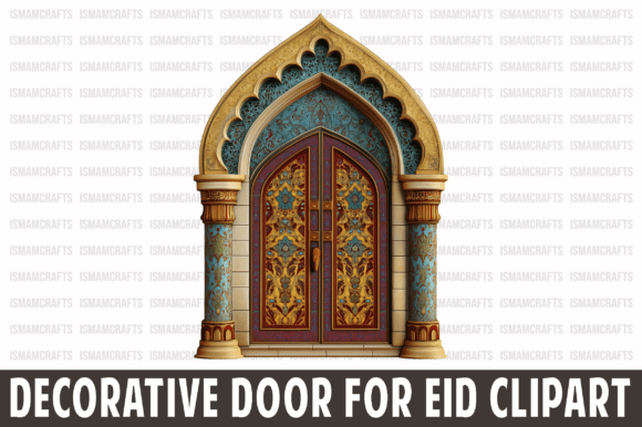 Elevate Designs with Decorative Door for Eid Clipart PNG