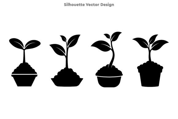 Elevating Brand Identity with the Decorative Potted Sprout Silhouette: A Strategic Design Asset