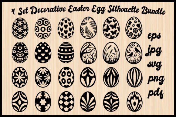 Enhancing Creative Projects with a Decorative Easter Egg Silhouette Bundle