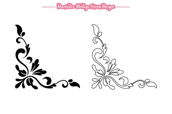 Enhancing Visual Identity with Decorative Retro Corner Flourish Vector Elements