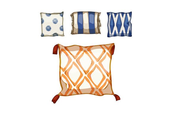 Four Decorative Patterned Pillows Offeri