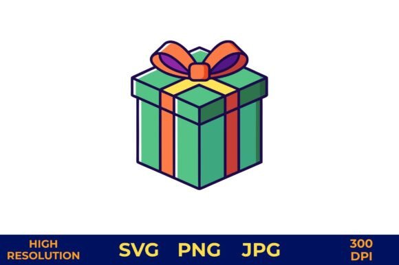 Gift Box with Decorative Bow Vector Art