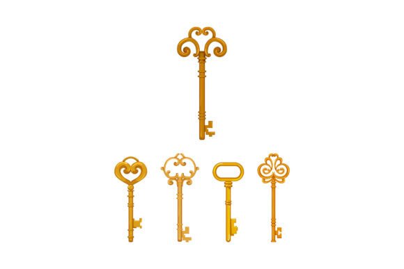 Golden Vintage Decorative Skeleton Keys