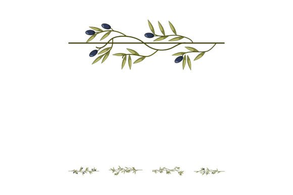 Olive Branch Decorative Border Divider I: Elevating Visual Hierarchy with Natural Elegance