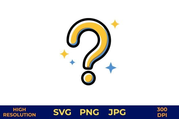 Question Mark with Decorative Stars: A Versatile Digital Asset for Modern Design