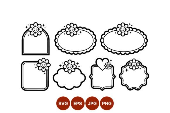 Smiling Flower Decorative Frames Vector