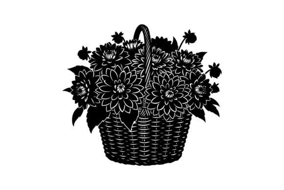 Wicker Basket Filled with Decorative Bla